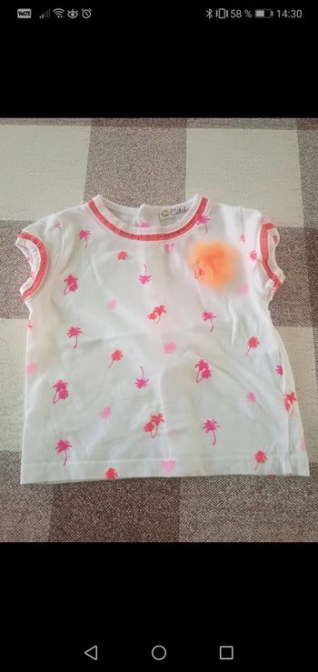 Tee shirt manches courtes palmier 6 mois kitchoun