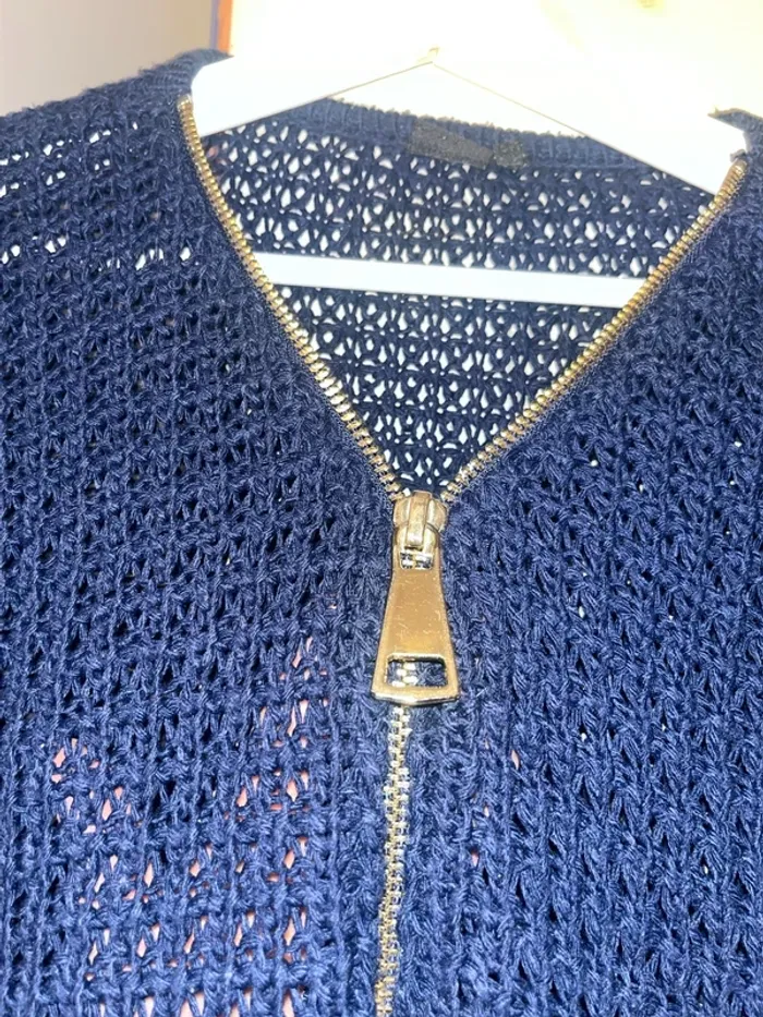 Pull maille bleu marine - photo numéro 2