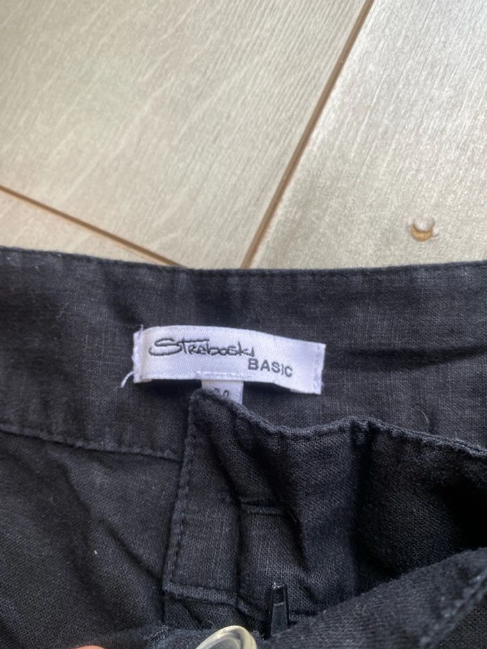 Pantalon en lin noir, taille 44 - photo numéro 4