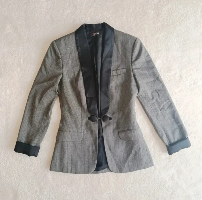 Veste Blazer Morgan gris et noir à rayures et fil métallisé 36