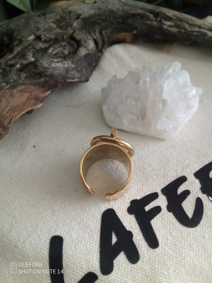 Bague intemporelle acier inoxydable doré - photo numéro 3