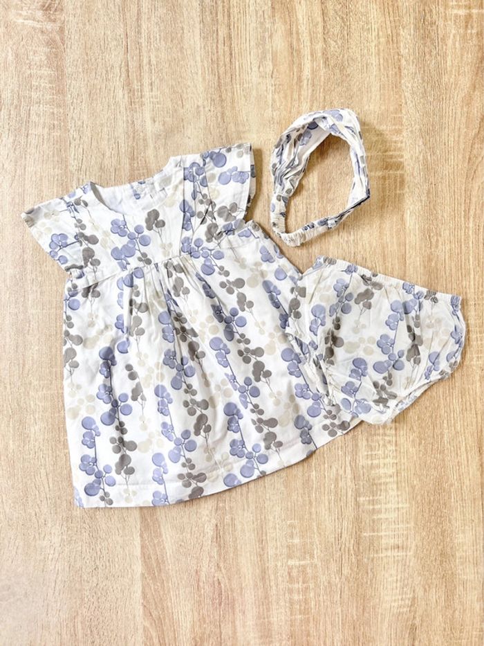 Robe - bloomer - bandeau bébé fille