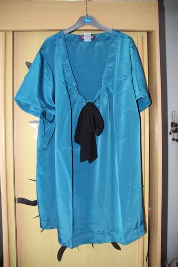 Tunique Col Nœud Bleu/Vert