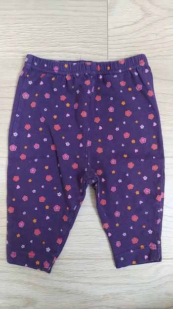 Pantalon 6 mois violet fleurs