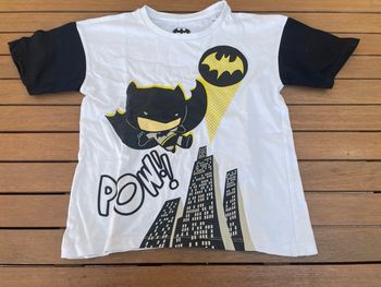 T-shirt Batman blanc & noir 5 ans