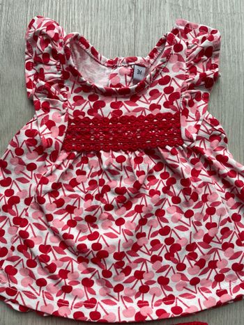 Ensemble bébé Robe cerise rouge Okaïdi, 3 mois - Comme neuf