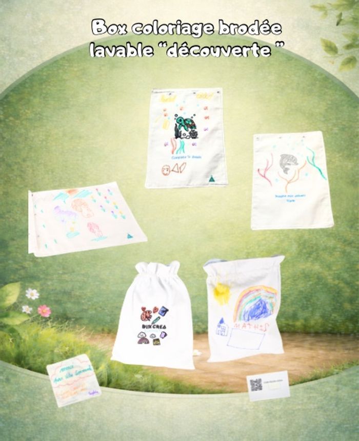 Box coloriage brodée lavable « découverte » - photo numéro 4