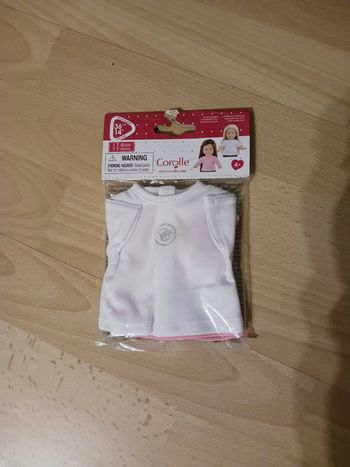 Lot de 2 T-shirts corolle poupée 36cm neuf