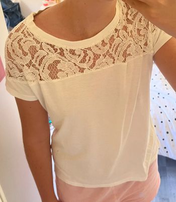 T-shirt dentelle Naf-Naf