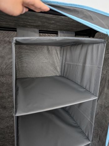 Rangement penderie 6 compartiments gris