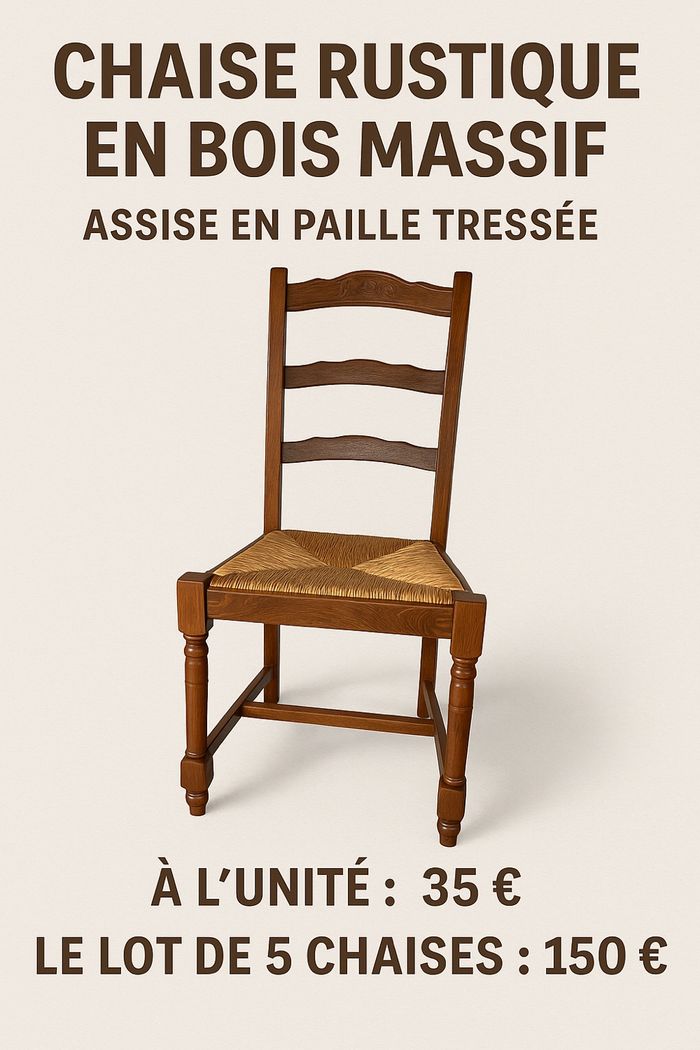 Chaise en bois massif