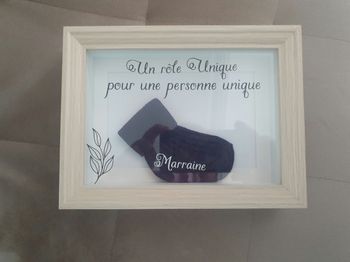 Cadre souvenir personnalisé naissance / marraine – idée cadeau