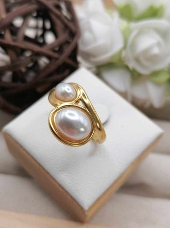 Bague en acier inoxydable ajustable doré