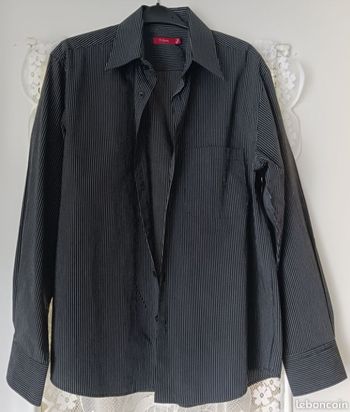 Chemise à rayures, rayée, noir et blanc