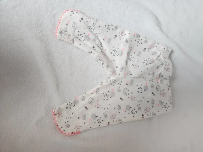 Adorable lot 1 mois bébé fille automne hiver pyjama caleçon  bandeau Dpam rose - photo numéro 9