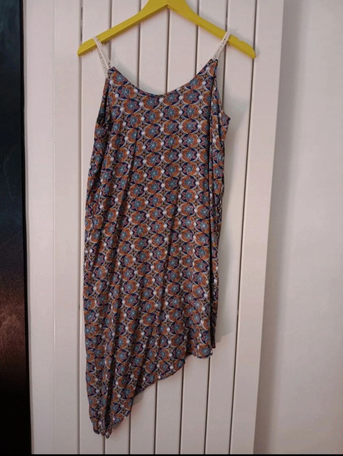 Robe été asymétrique cerise blue taille s/m