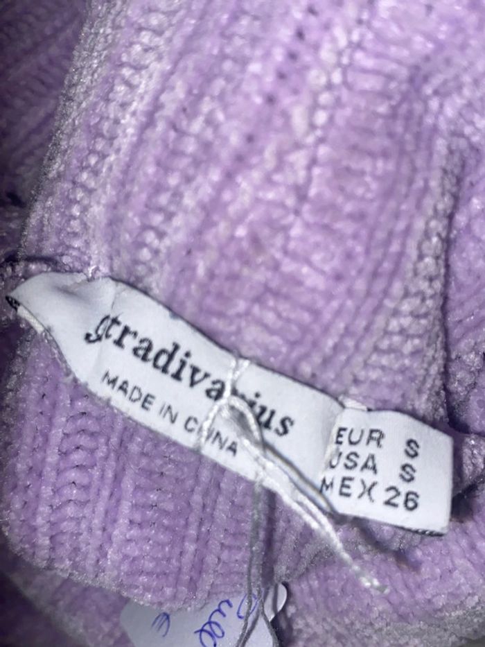 Pull col roulés couleur Lila - photo numéro 5