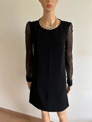 Robe noire à manches longues avec plumetis Morgan taille 34 TBE