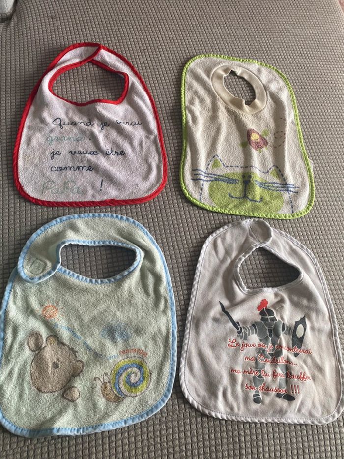 Lot grands bavoirs bébé enfant - photo numéro 1
