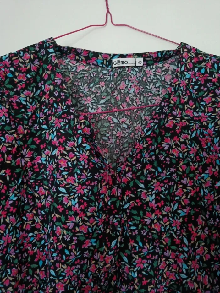 Robe Gémo grossesse fleurs violettes maternité 40 - photo numéro 3