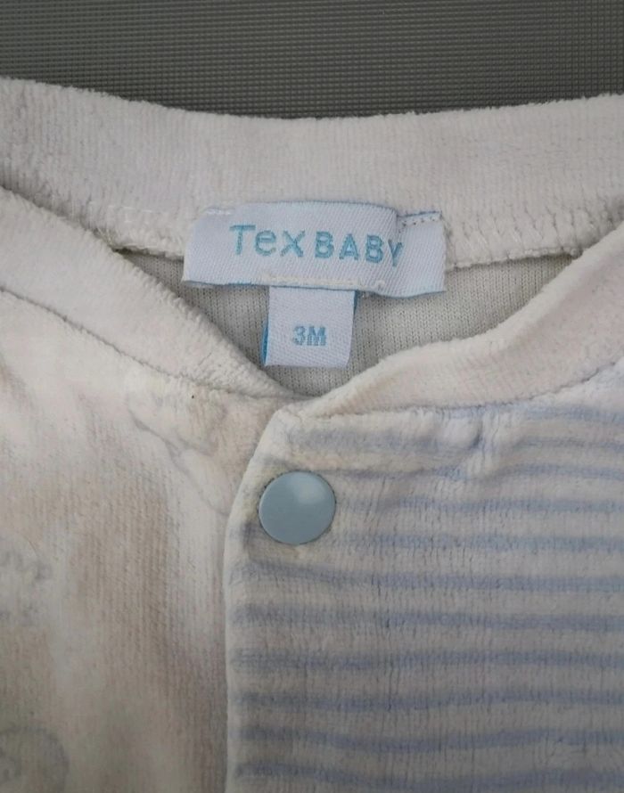 Lot de 5 pyjamas 1 pièce velours 3 mois garçon Tex - photo numéro 7