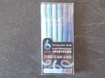 Boîte de 6 Stylos Gel Languo pour Coloriage – Sel de Mer Bleu