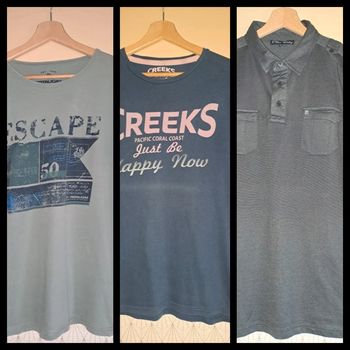Lot de 3 T-shirts homme L avec qqs défauts voir photo et légère décoloration de pliage