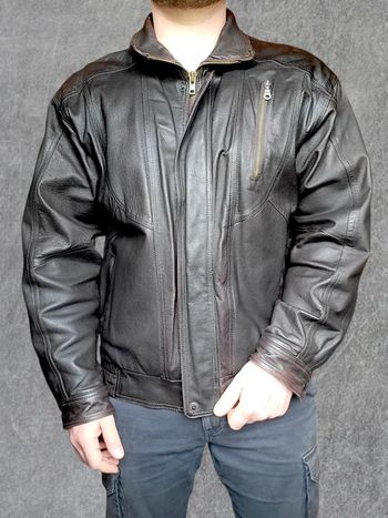 Cuir vintage marron foncé taille 48 - XL
