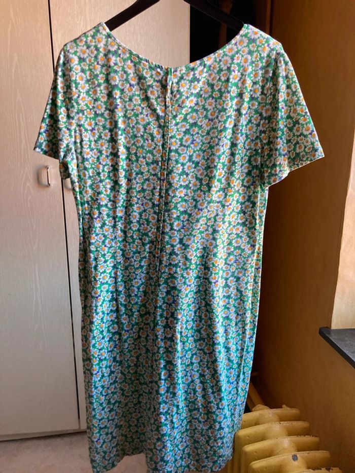 Superbe robe midi véritable vintage marguerite fleurs, zip au dos taille 46 - photo numéro 6