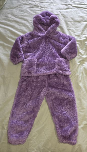 Ensemble bébé "petit ourson" violet - ultra doux & chaud - 18/24 mois