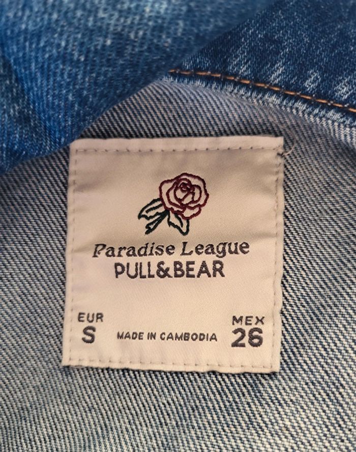 Veste en jean oversize motif drapeau américain au dos Pull&Bear Taille S ou 36 - photo numéro 8