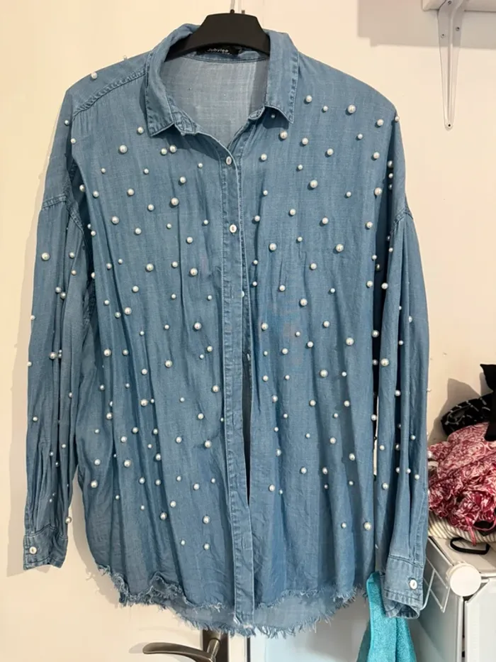 Chemise jean loose perle Easy Clothes