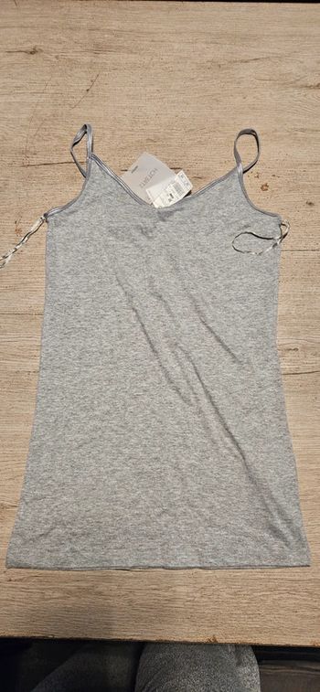Débardeur gris clair à bretelles règlables, Kiabi, M, neuf avec étiquette