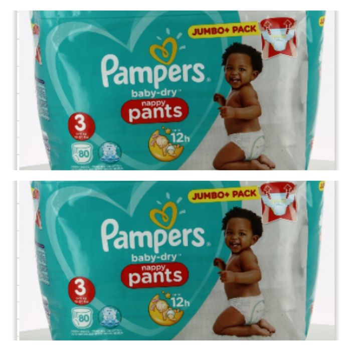 Lot de 160 Couches Pampers Baby Dry Pants 6-11kg Taille 3 Neuf