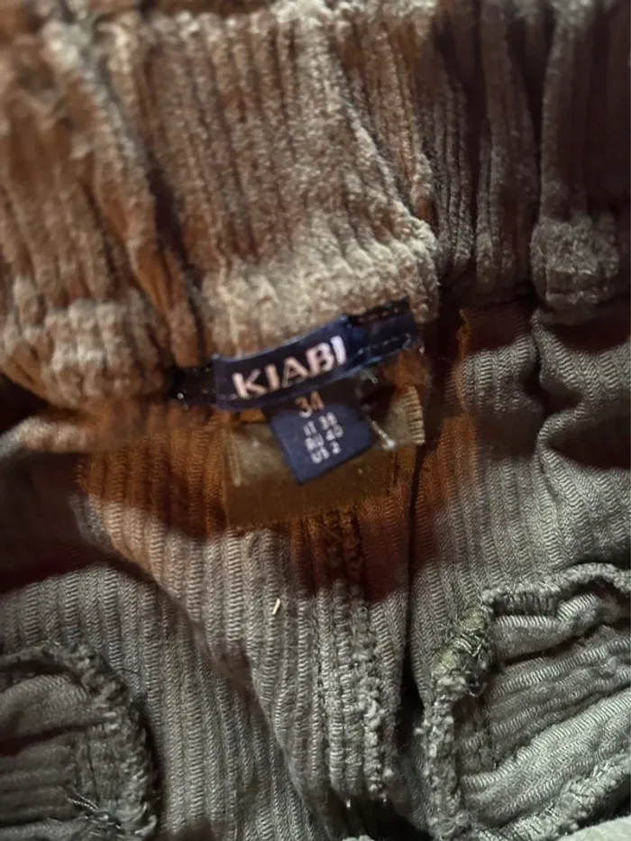 Pantalon droit velours côtelé kaki Kiabi - photo numéro 6