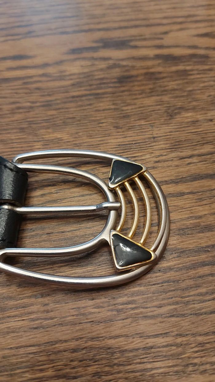 Ceinture en cuir noir réglable de 80cm à 95cm - photo numéro 8