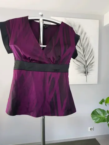 Haut H&M 39  noir et Bordeaux