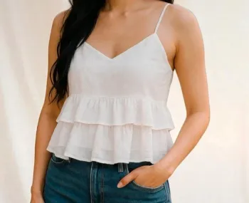 Top court blanc taille S