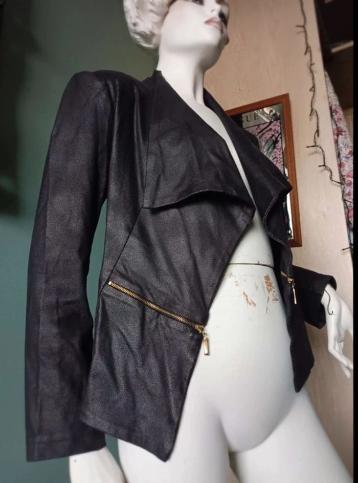 Veste simili cuir noir 36 - photo numéro 8