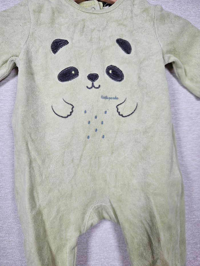 Pyjama velours panda kiabi 3 mois 56-62cm - photo numéro 2