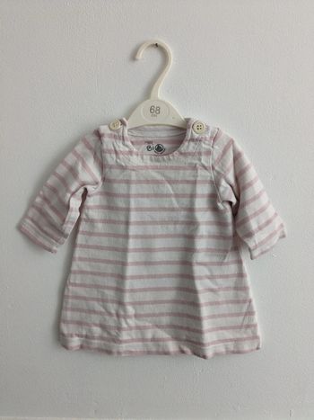 Robe 6 mois rayée blanche et rose