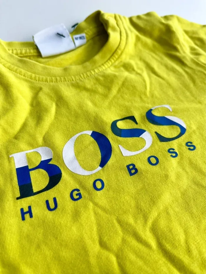 : T-shirt bébé garçon Hugo Boss 12 mois – jaune fluo - photo numéro 3