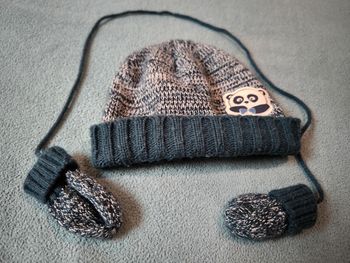 Bonnet et gants garçons grain de blé 52 cm