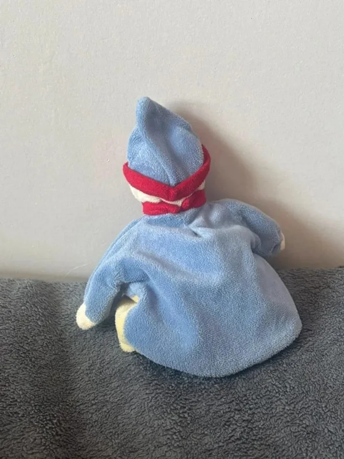 Doudou lutin marionnette mauve et jaune - photo numéro 2
