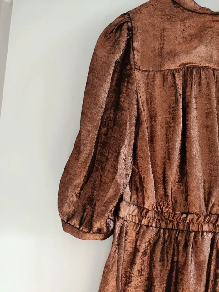 Robe Lenny B Paris - T.2 - cuivré métallisée - très bon état - photo numéro 6
