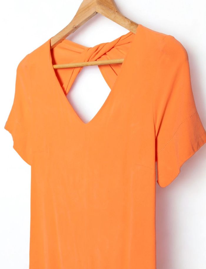Robe orange Sandro Paris – dos ouvert, taille 36 - photo numéro 4