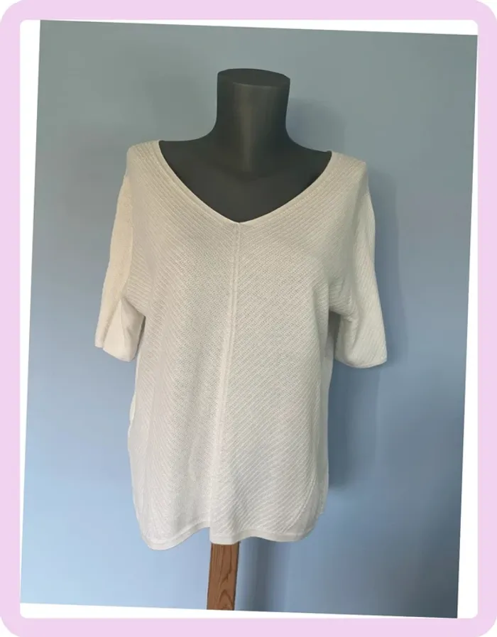 T-shirt blanc épais Comptoir des Cotonniers – Taille L – 100 % Coton