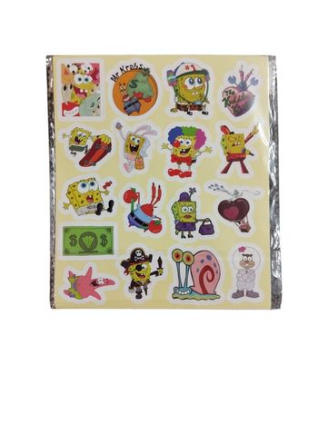 Set 100 petits stickers autocollants Bob l'éponge