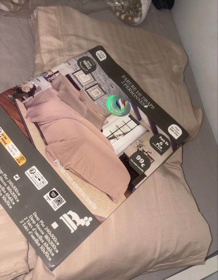 Parure de draps pour deux personnes - photo numéro 3