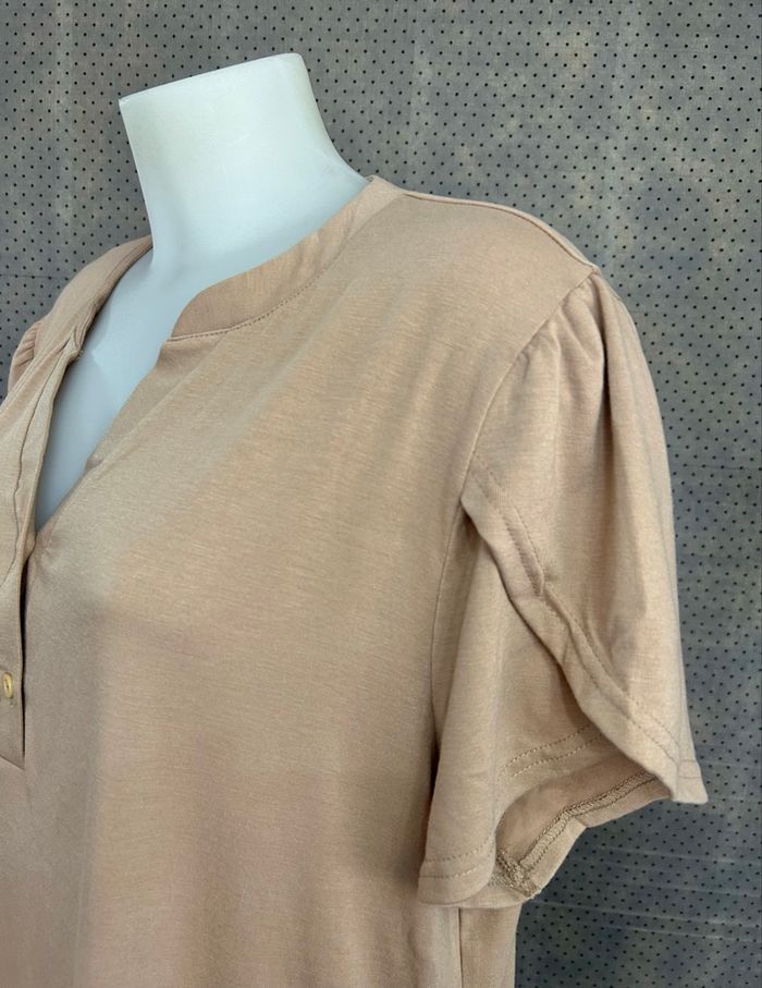 T-shirt à manches courtes couleur marron / moka - photo numéro 3